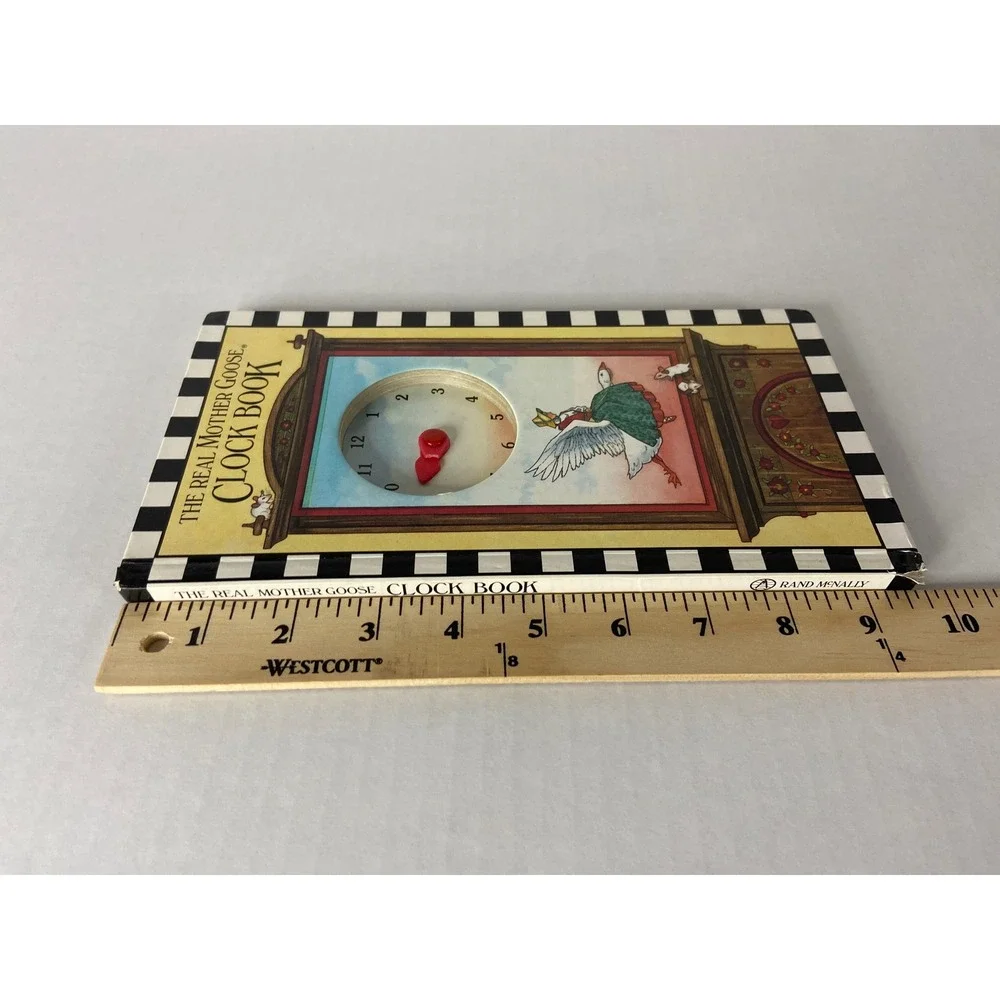 The Real Mother Goose Clock Book Rand McNally 1984 Vintage Kids Learning Toy‎